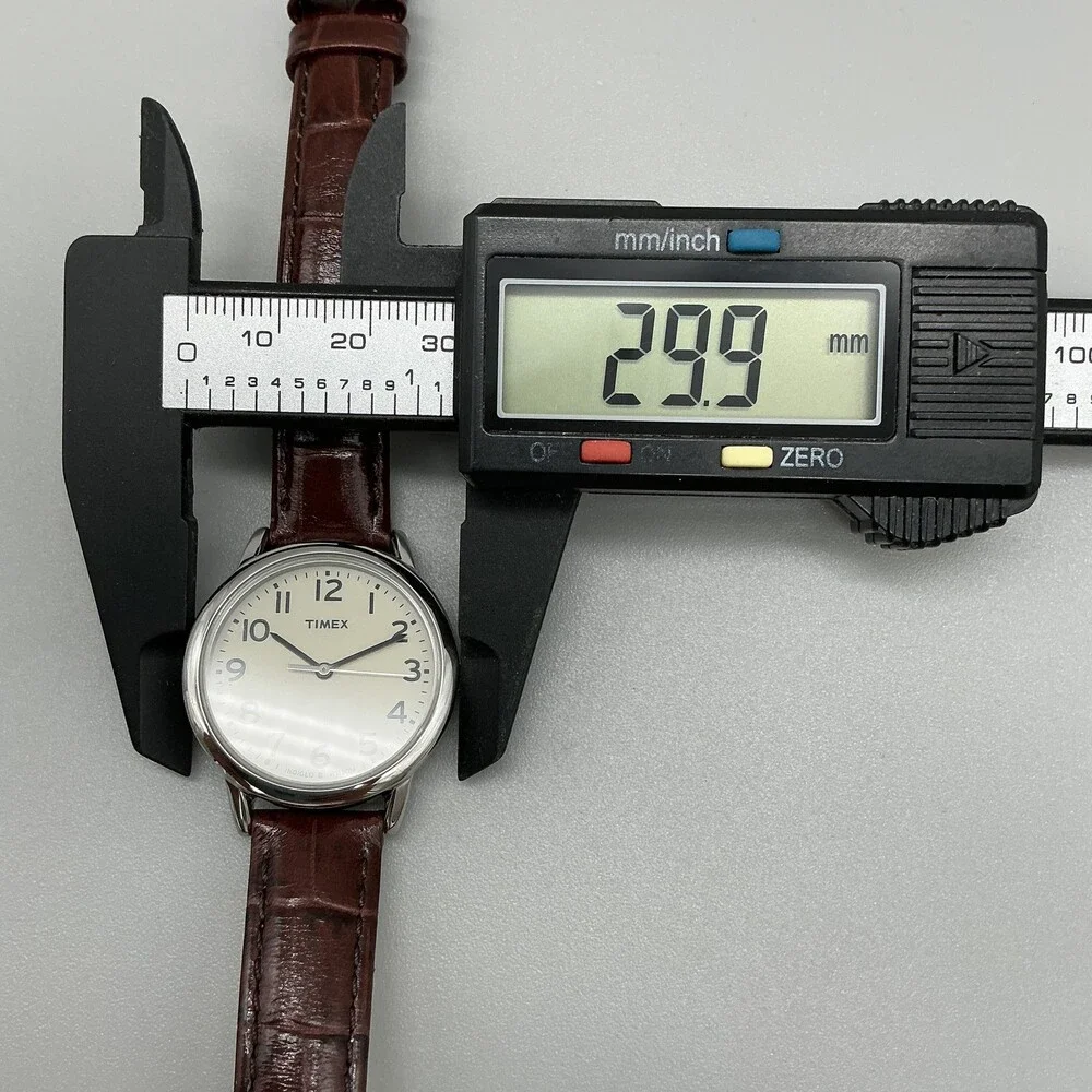 Timex Indiglo Easy Reader Womens Watch 30mm Brown Leather Silver Tone